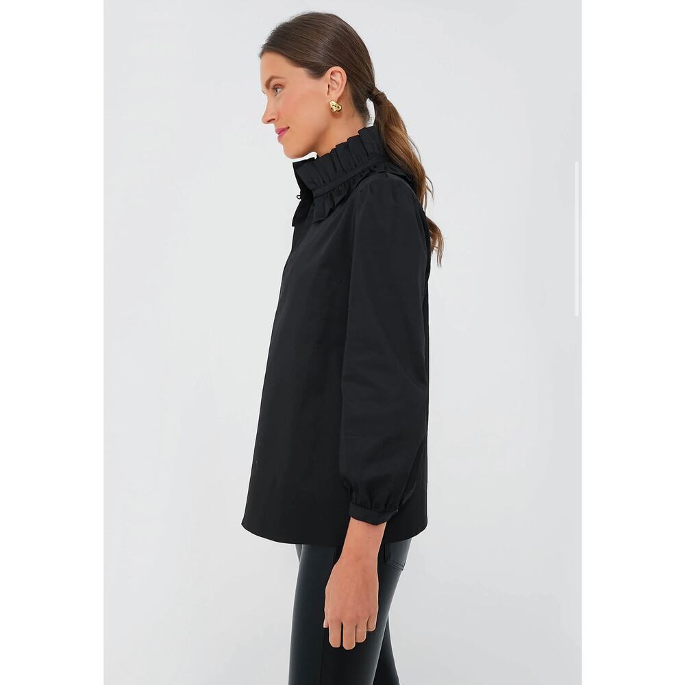 TUCKERNUCK Black Ruffle Neck Bouvier Blouse NWT Size XS - Picture 3 of 9